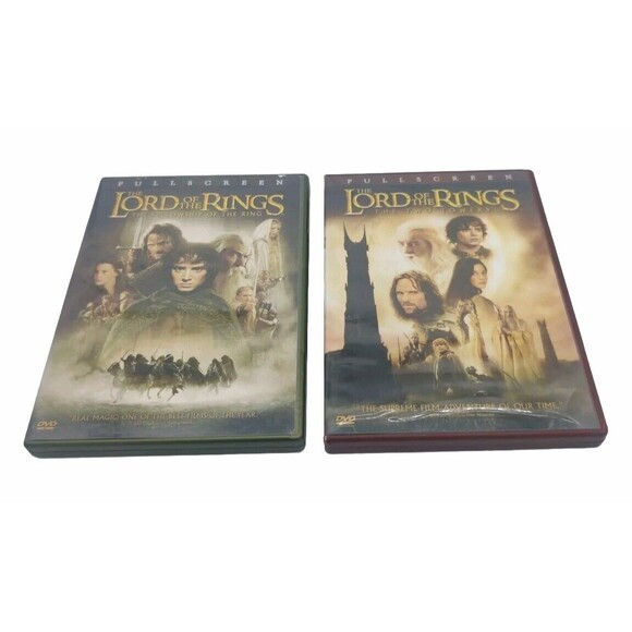 Lord Of The Rings DVD Lot Of 2 The Fellowship Of The Ring Two Towers Fullscreen - Picture 1 of 16